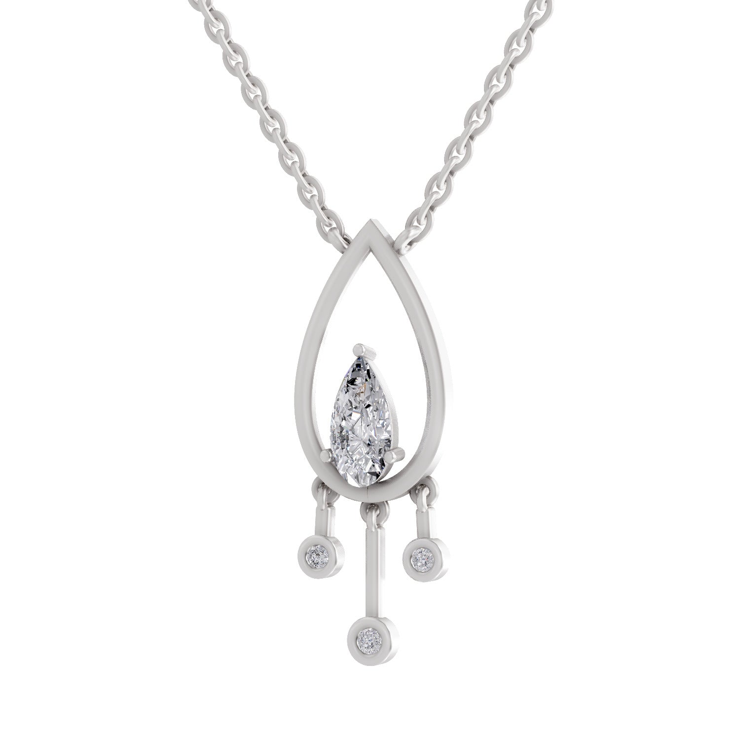 1.01 Carat Pear Shaped 14K - White Gold