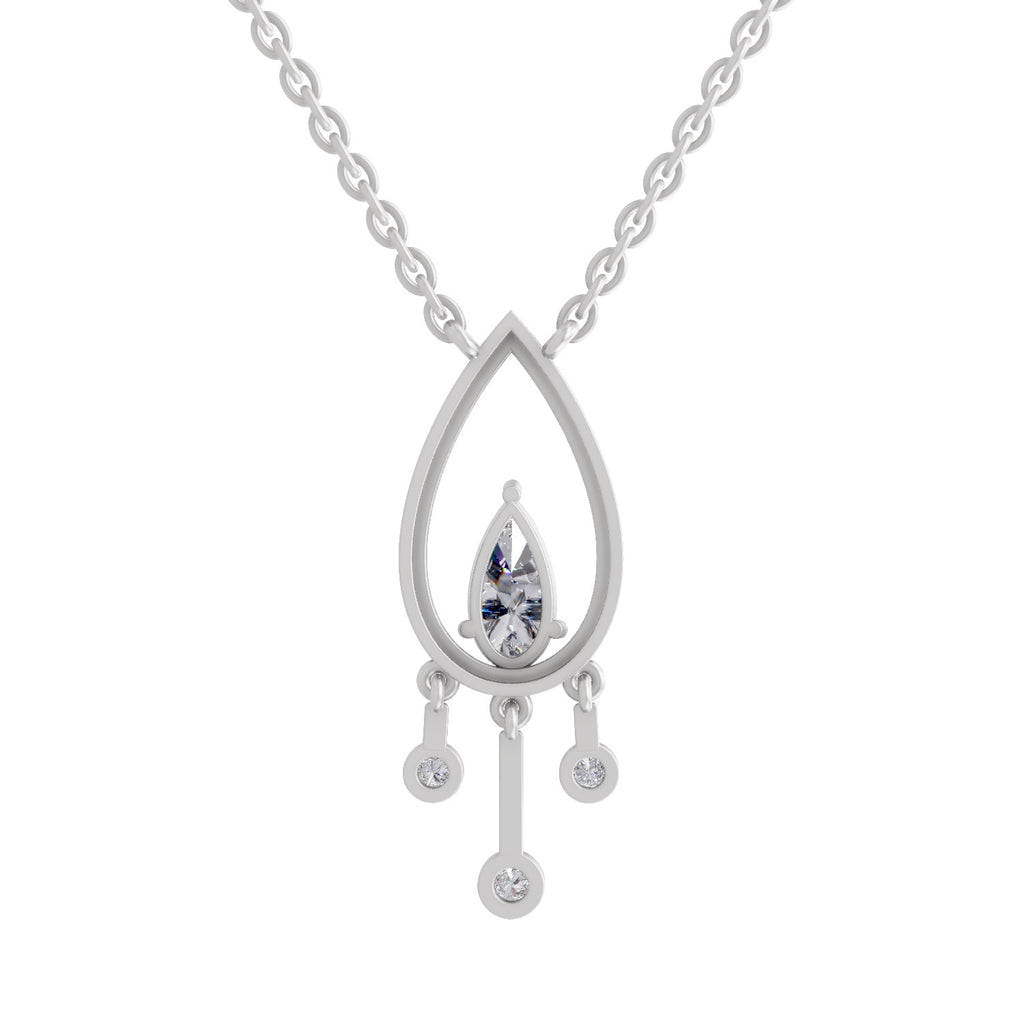1.01 Carat Pear Shaped 14K - White Gold