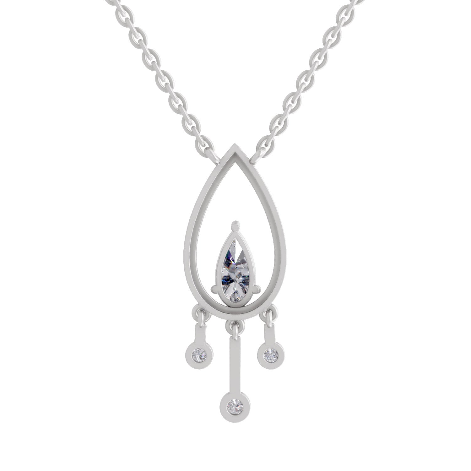 1.01 Carat Pear Shaped 14K - White Gold