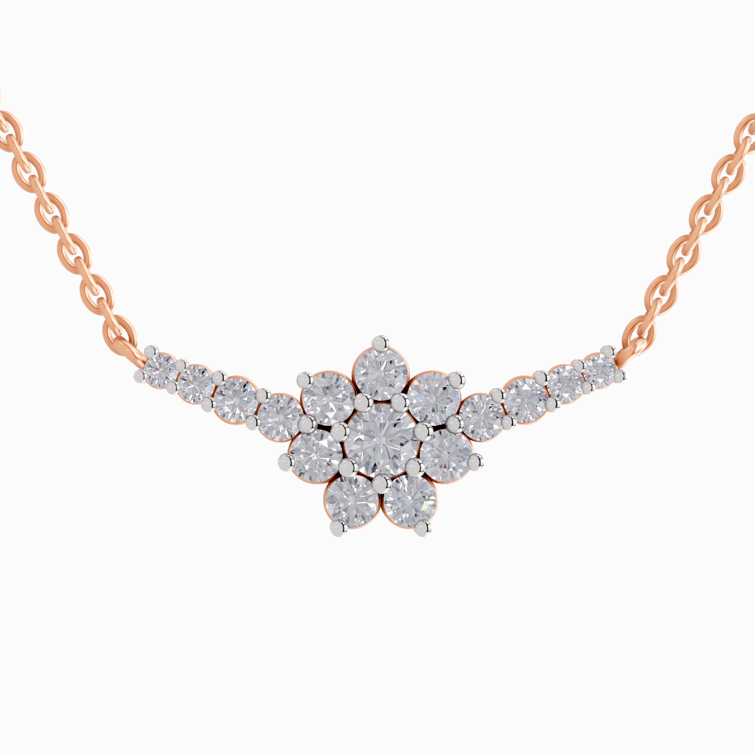 1.3 Carat Twilight Bloom Diamond Pendant Necklace 14K - Rose Gold