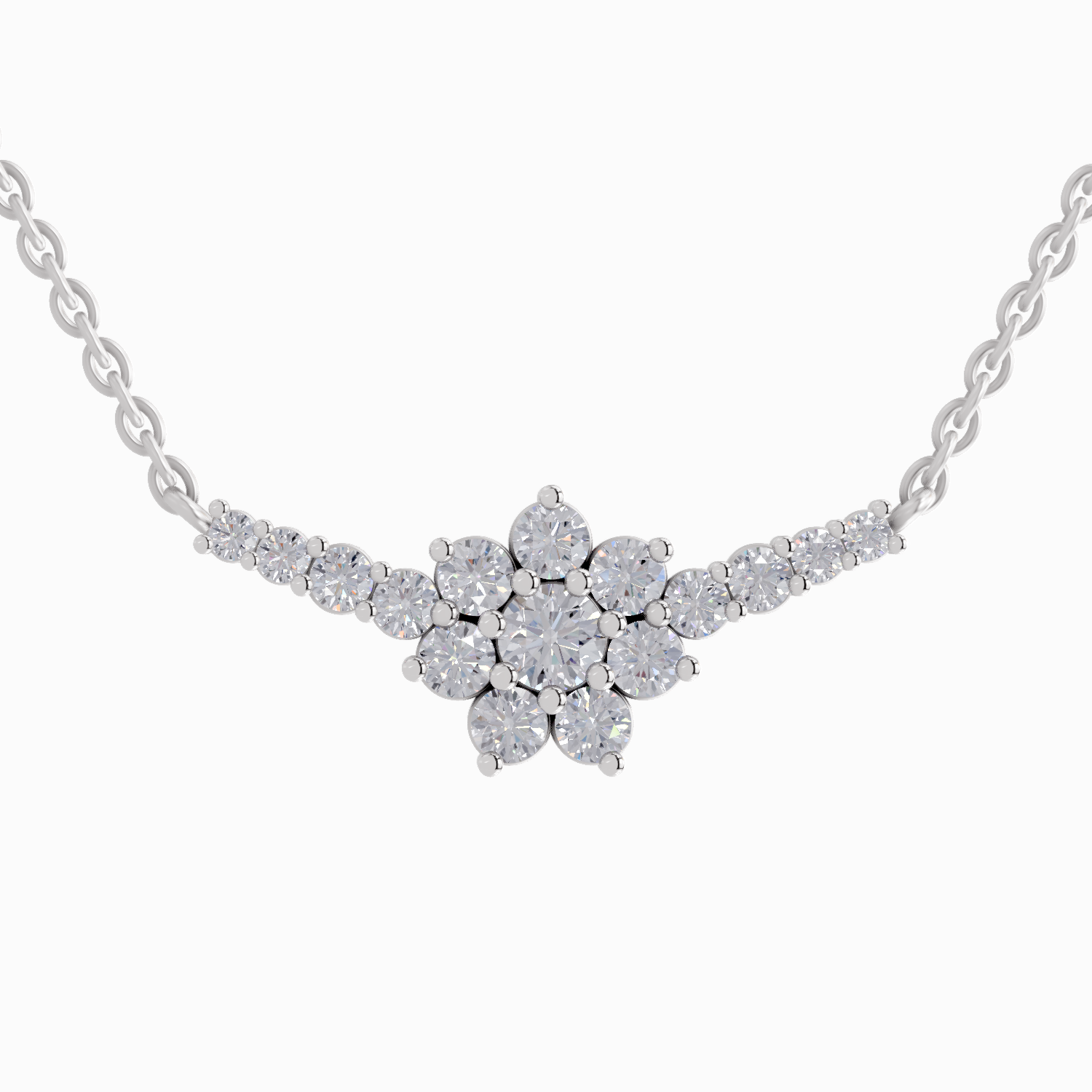 1.3 Carat Twilight Bloom Diamond Pendant Necklace 14K - White Gold