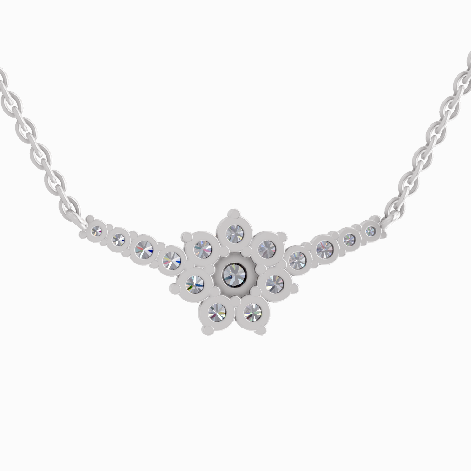 1.3 Carat Twilight Bloom Diamond Pendant Necklace 14K - White Gold