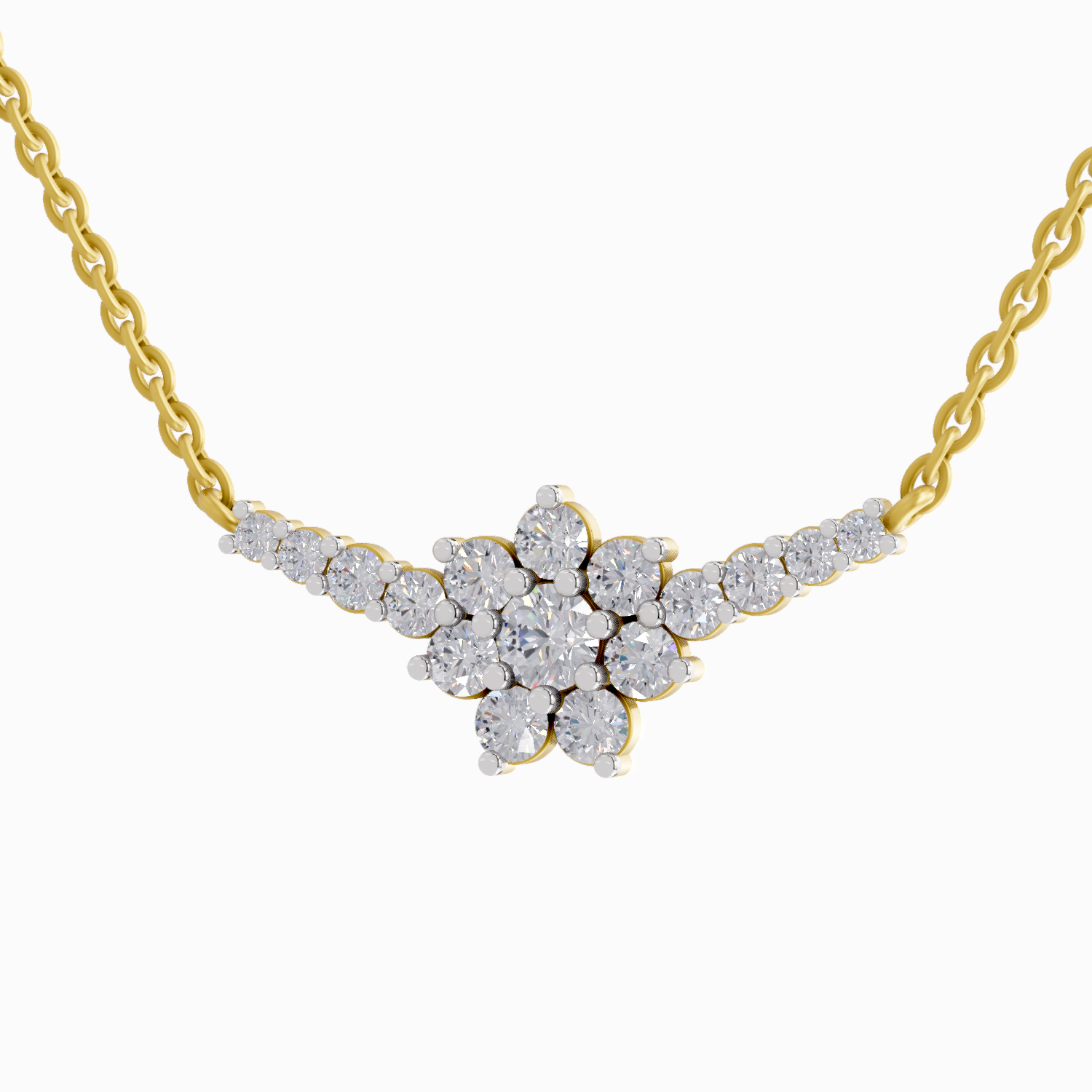 1.3 Carat Twilight Bloom Diamond Pendant Necklace 14K