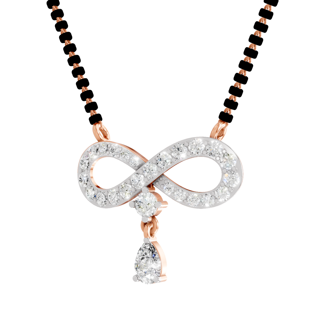 1.35 Carat Pear Diamond Infinity Mangalsutra 14K - Rose Gold
