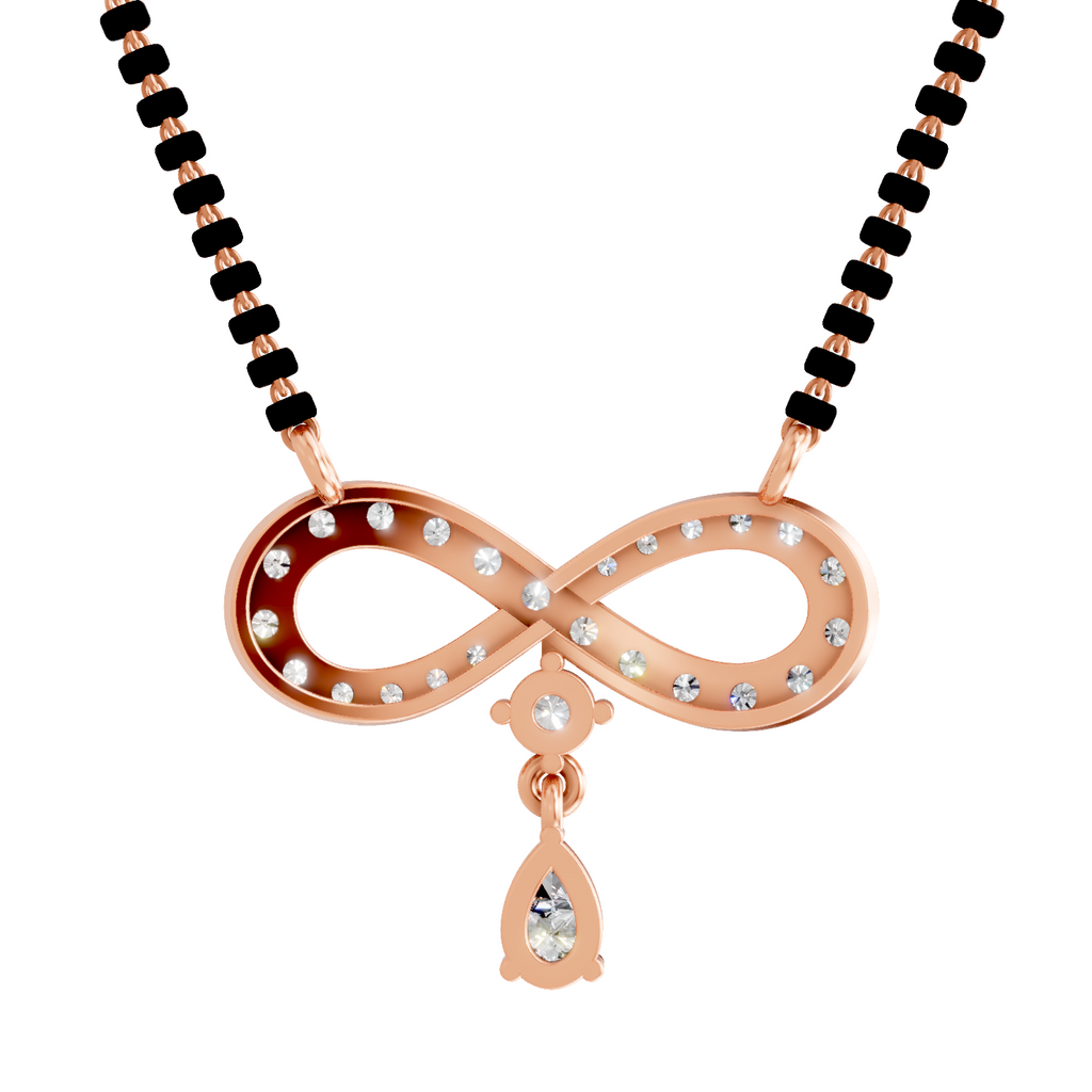 1.35 Carat Pear Diamond Infinity Mangalsutra 14K - Rose Gold