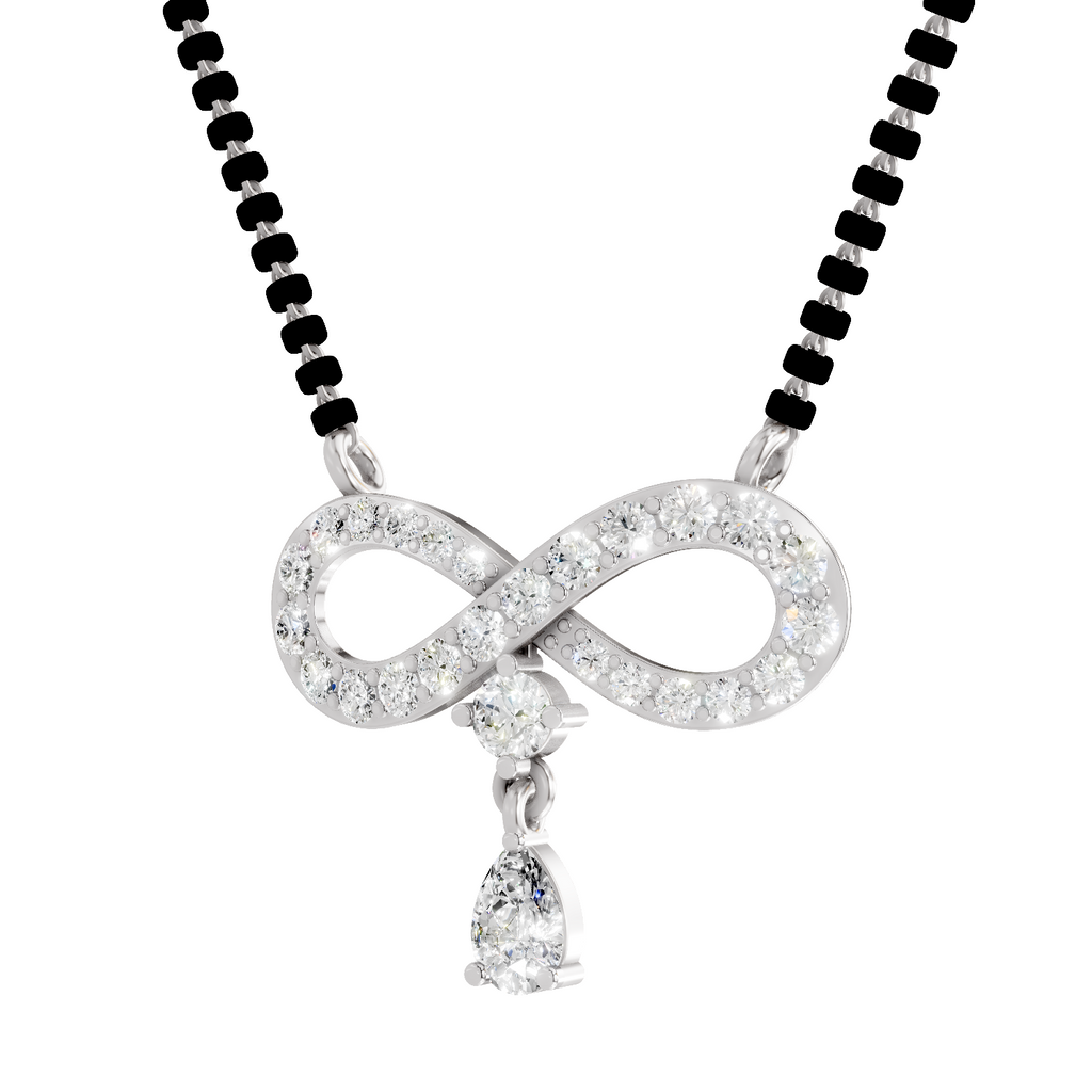 1.35 Carat Pear Diamond Infinity Mangalsutra 14K - White Gold