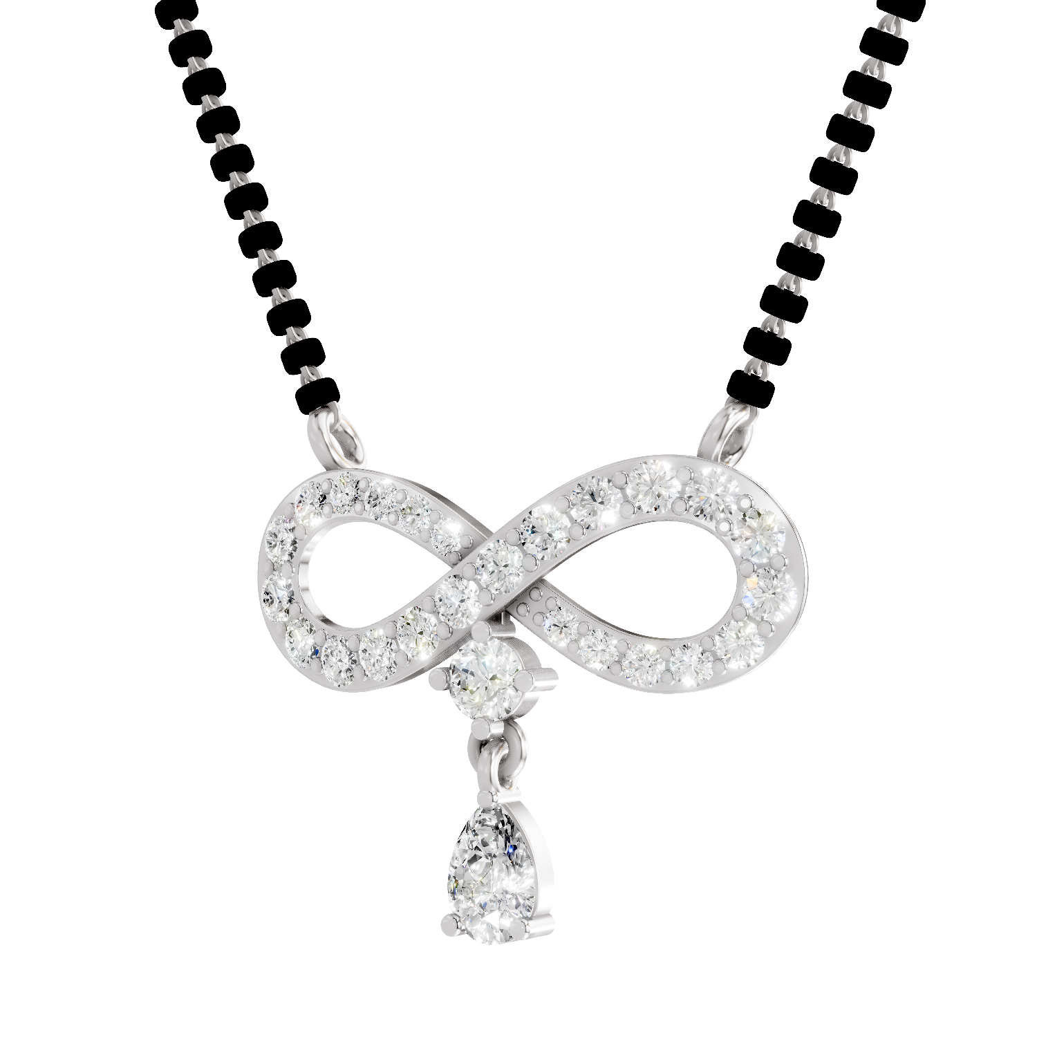 1.35 Carat Pear Diamond Infinity Mangalsutra 14K - White Gold