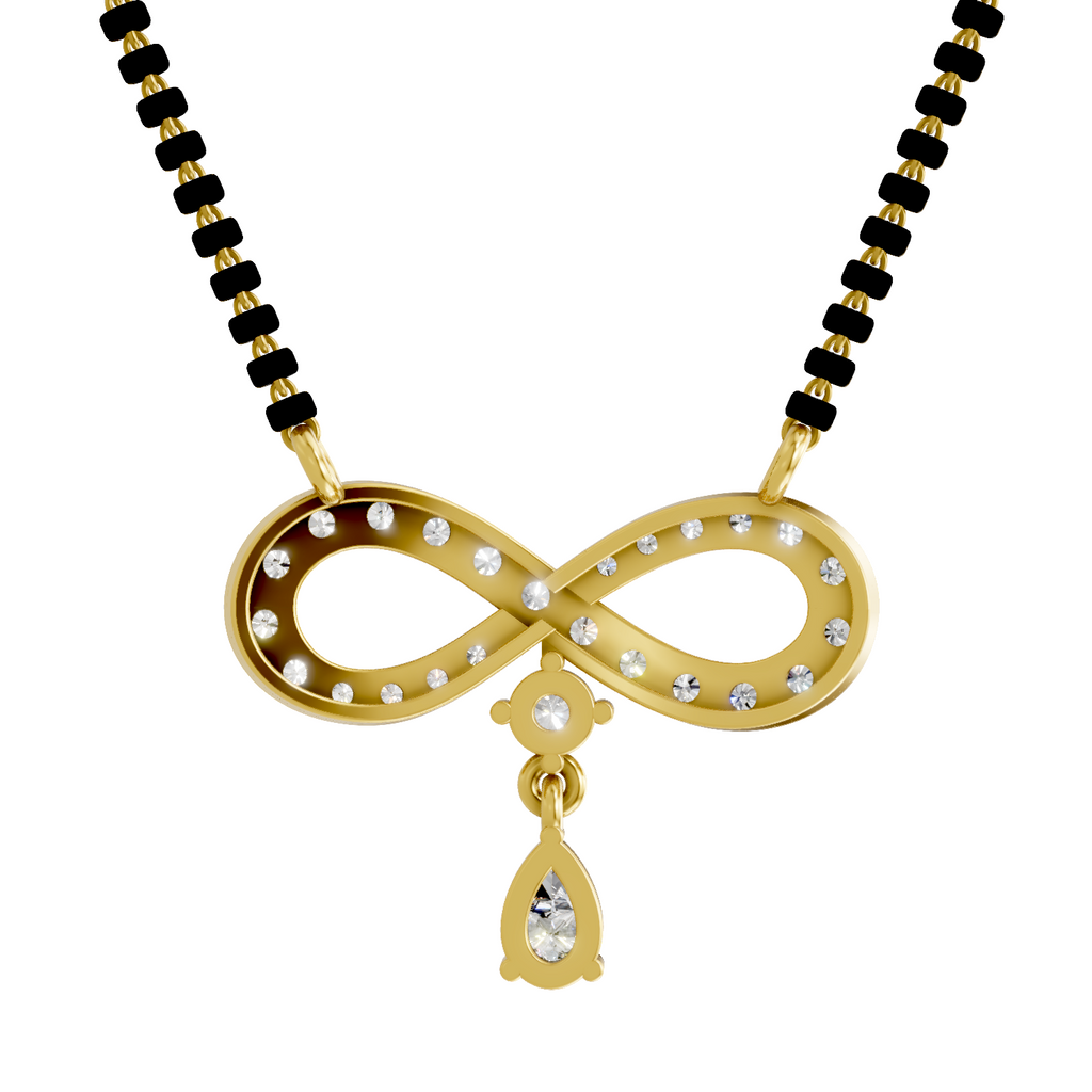 1.35 Carat Pear Diamond Infinity Mangalsutra 14K