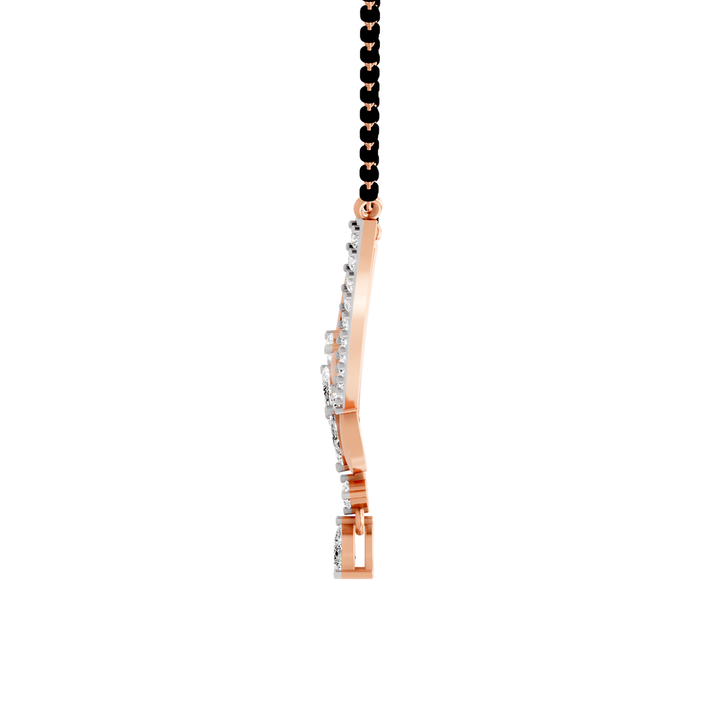 1.66 Carat Diamond Curved Cluster Pendant Pendant Necklace 14K - Rose Gold