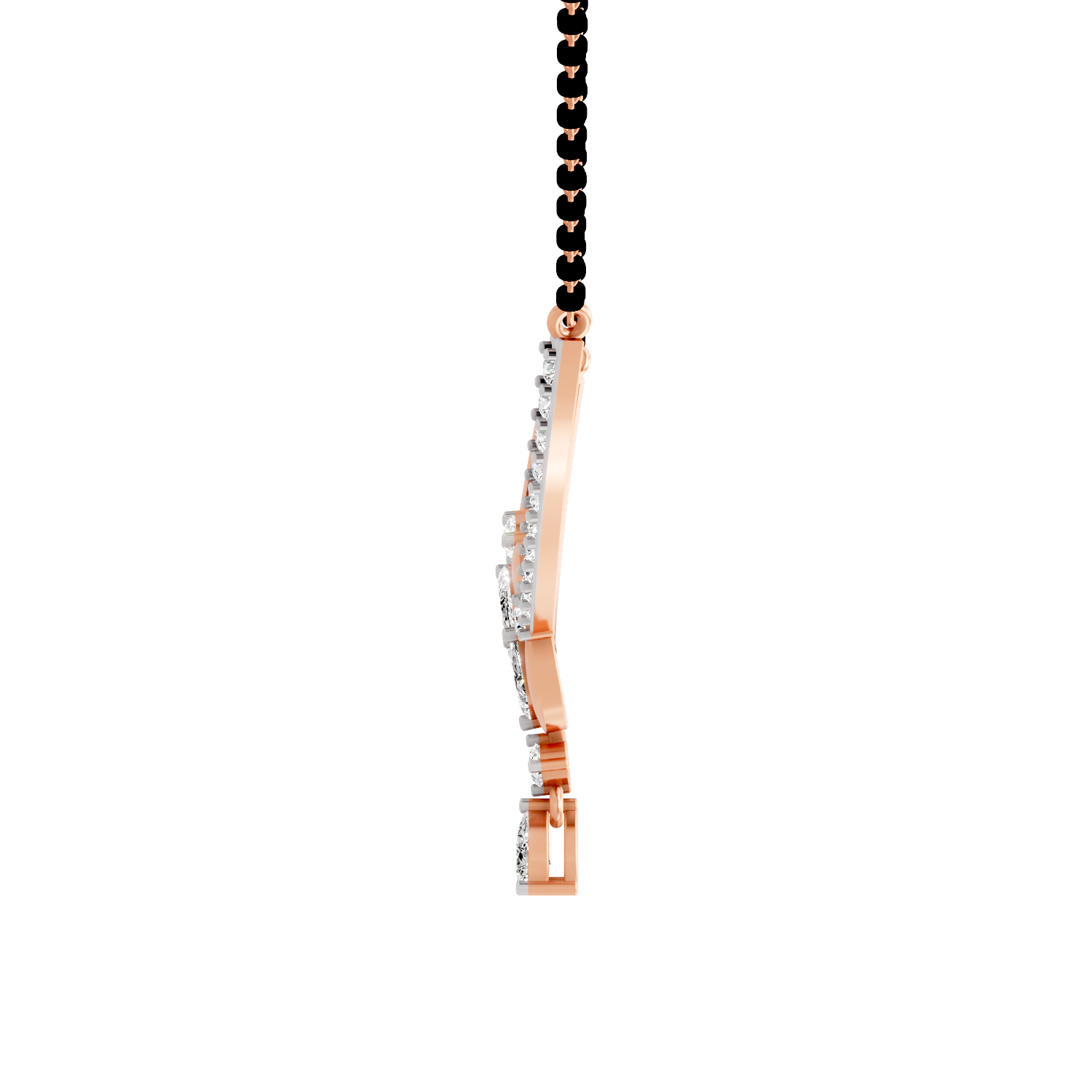 1.66 Carat Diamond Curved Cluster Pendant Pendant Necklace 14K - Rose Gold