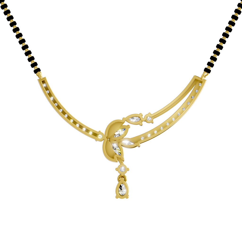 1.66 Carat Diamond Curved Cluster Pendant Pendant Necklace 14K