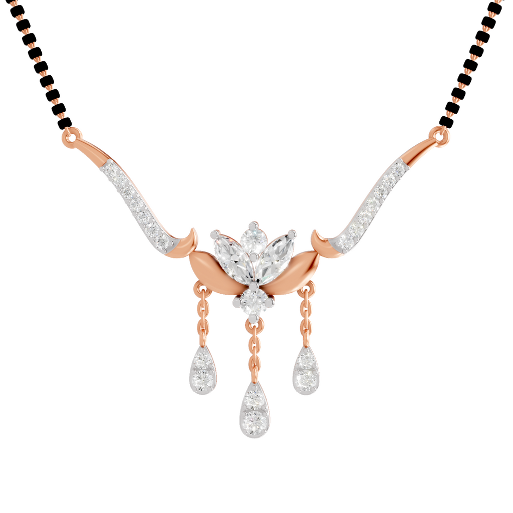 1.34 Carat Marquise Diamond Mangalsutra 14K - Rose Gold