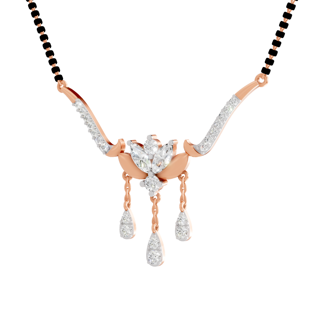 1.34 Carat Marquise Diamond Mangalsutra 14K - Rose Gold