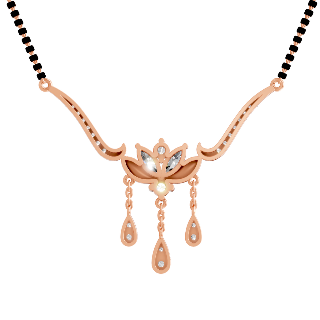 1.34 Carat Marquise Diamond Mangalsutra 14K - Rose Gold