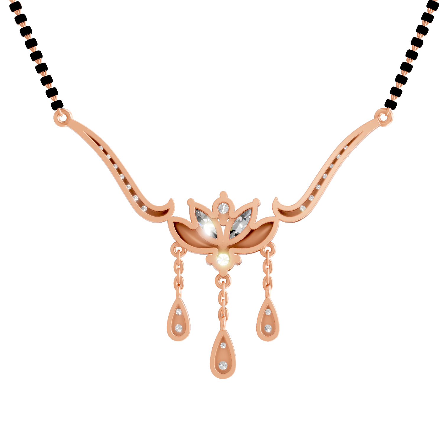 1.34 Carat Marquise Diamond Mangalsutra 14K - Rose Gold
