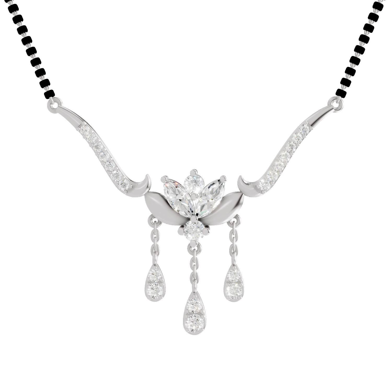 1.34 Carat Marquise Diamond Mangalsutra 14K - White Gold
