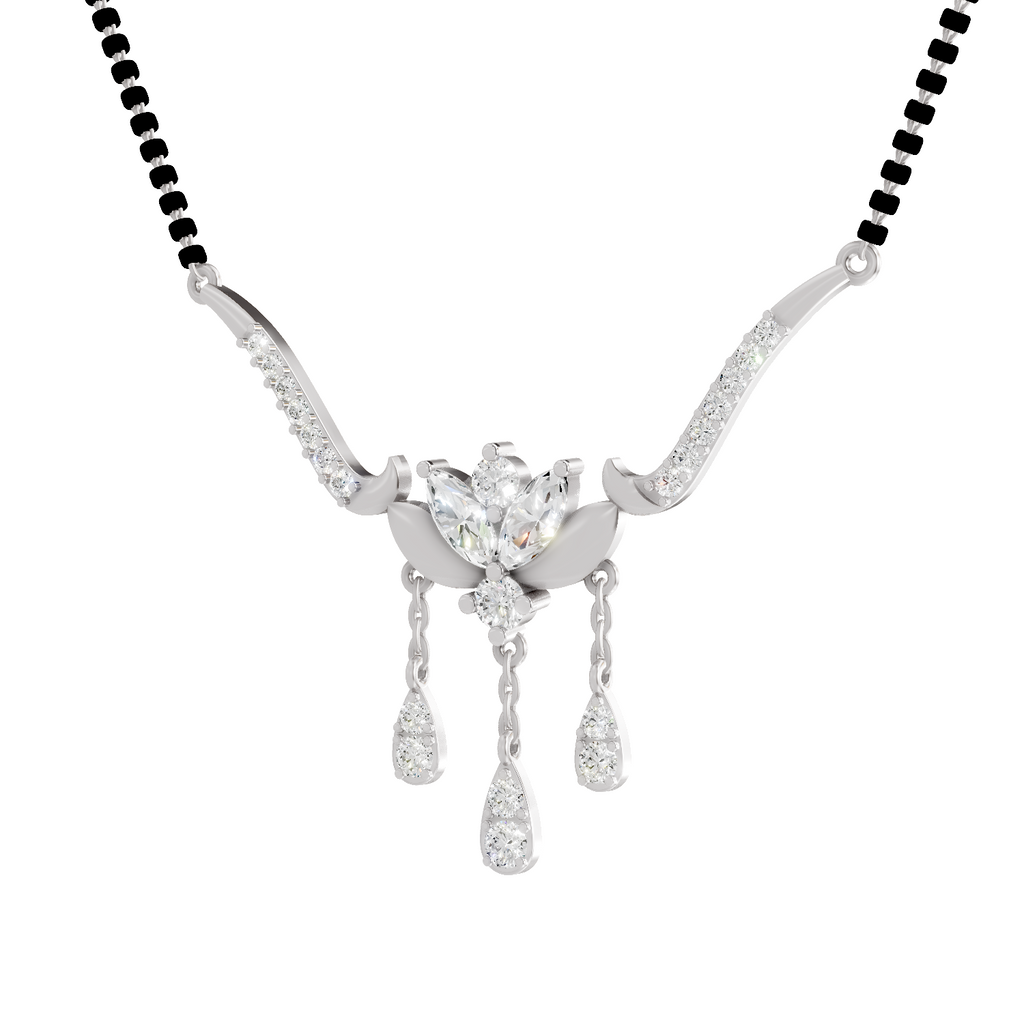 1.34 Carat Marquise Diamond Mangalsutra 14K - White Gold