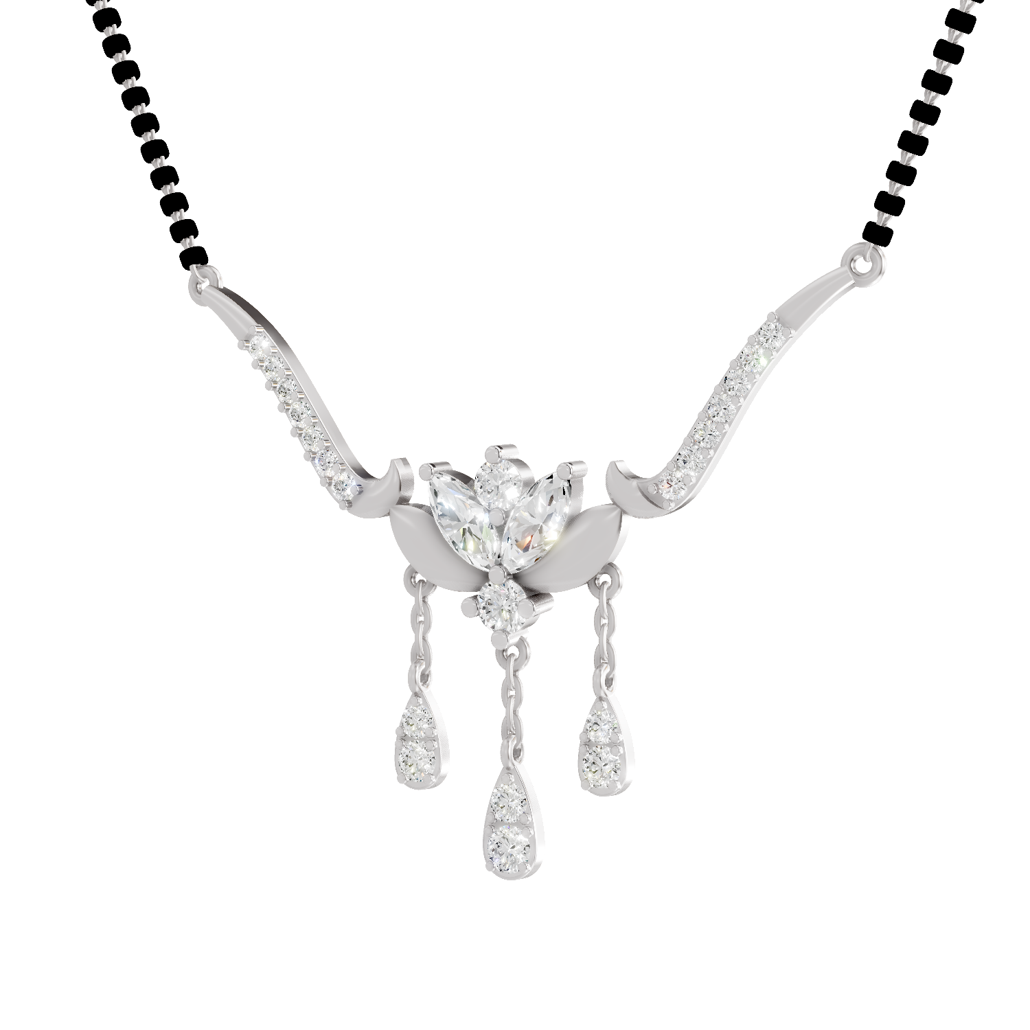 1.34 Carat Marquise Diamond Mangalsutra 14K - White Gold