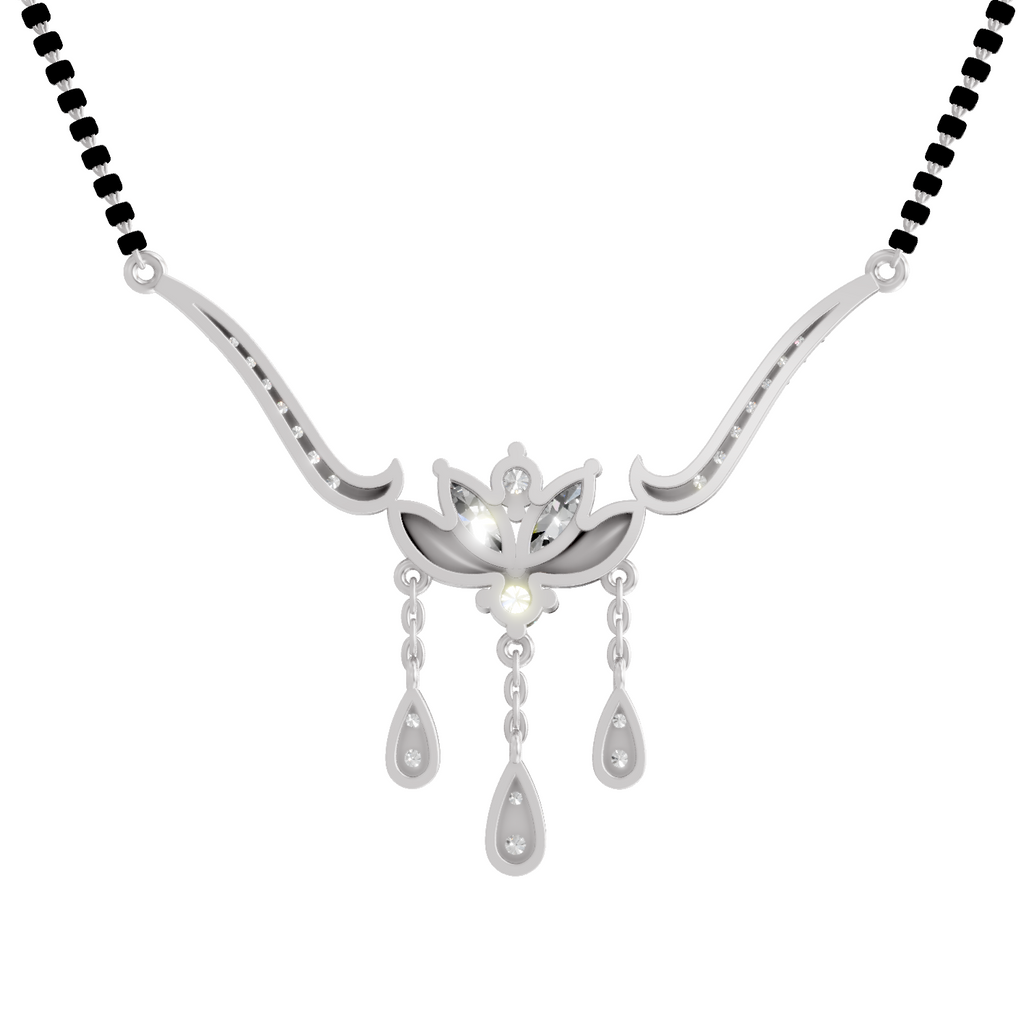 1.34 Carat Marquise Diamond Mangalsutra 14K - White Gold