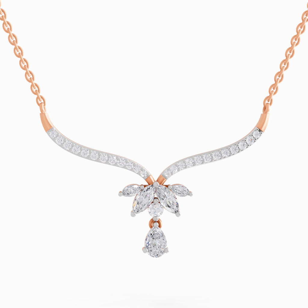 1.42 Carat Lotus Bloom Mangalsutra Pendant Necklace 14K - Rose Gold