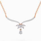 1.42 Carat Lotus Bloom Mangalsutra Pendant Necklace 14K - Rose Gold