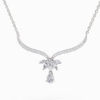 1.42 Carat Lotus Bloom Mangalsutra Pendant Necklace 14K - White Gold