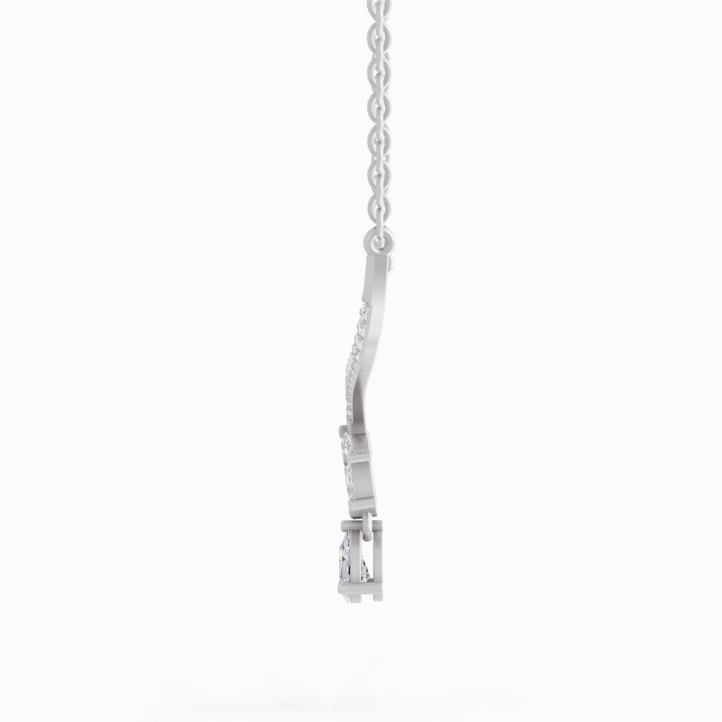 1.42 Carat Lotus Bloom Mangalsutra Pendant Necklace 14K - White Gold