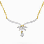 1.42 Carat Lotus Bloom Mangalsutra Pendant Necklace 14K