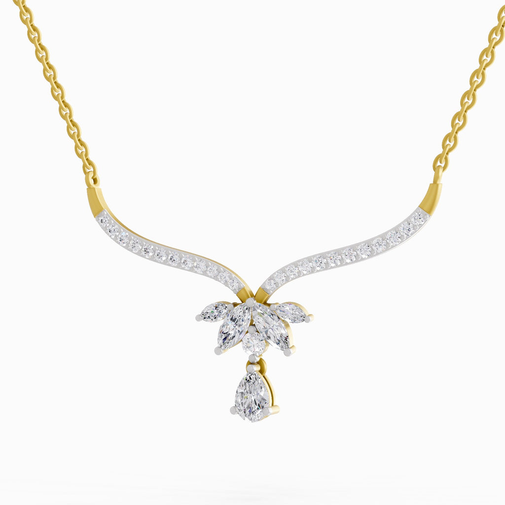 1.42 Carat Lotus Bloom Mangalsutra Pendant Necklace 14K