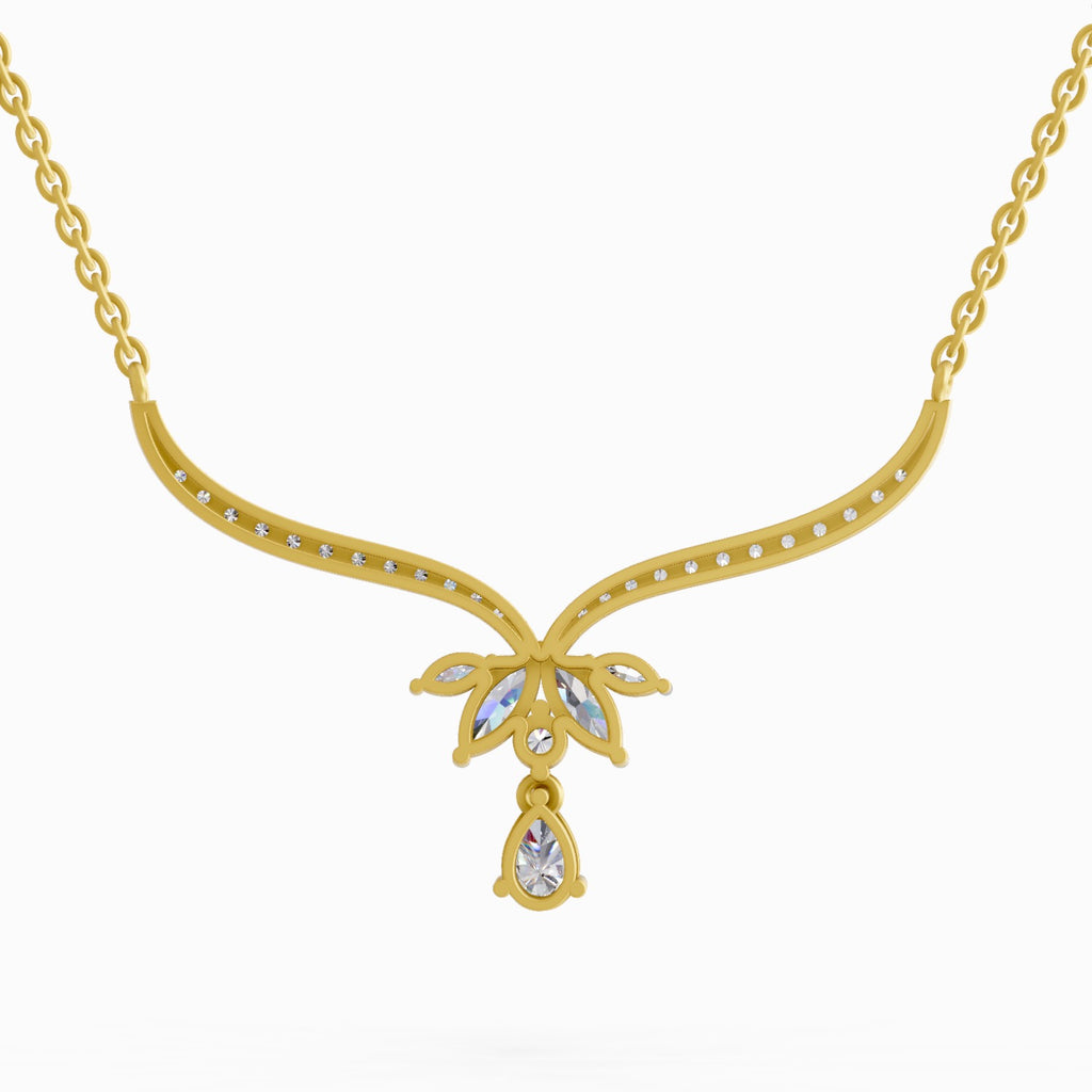 1.42 Carat Lotus Bloom Mangalsutra Pendant Necklace 14K