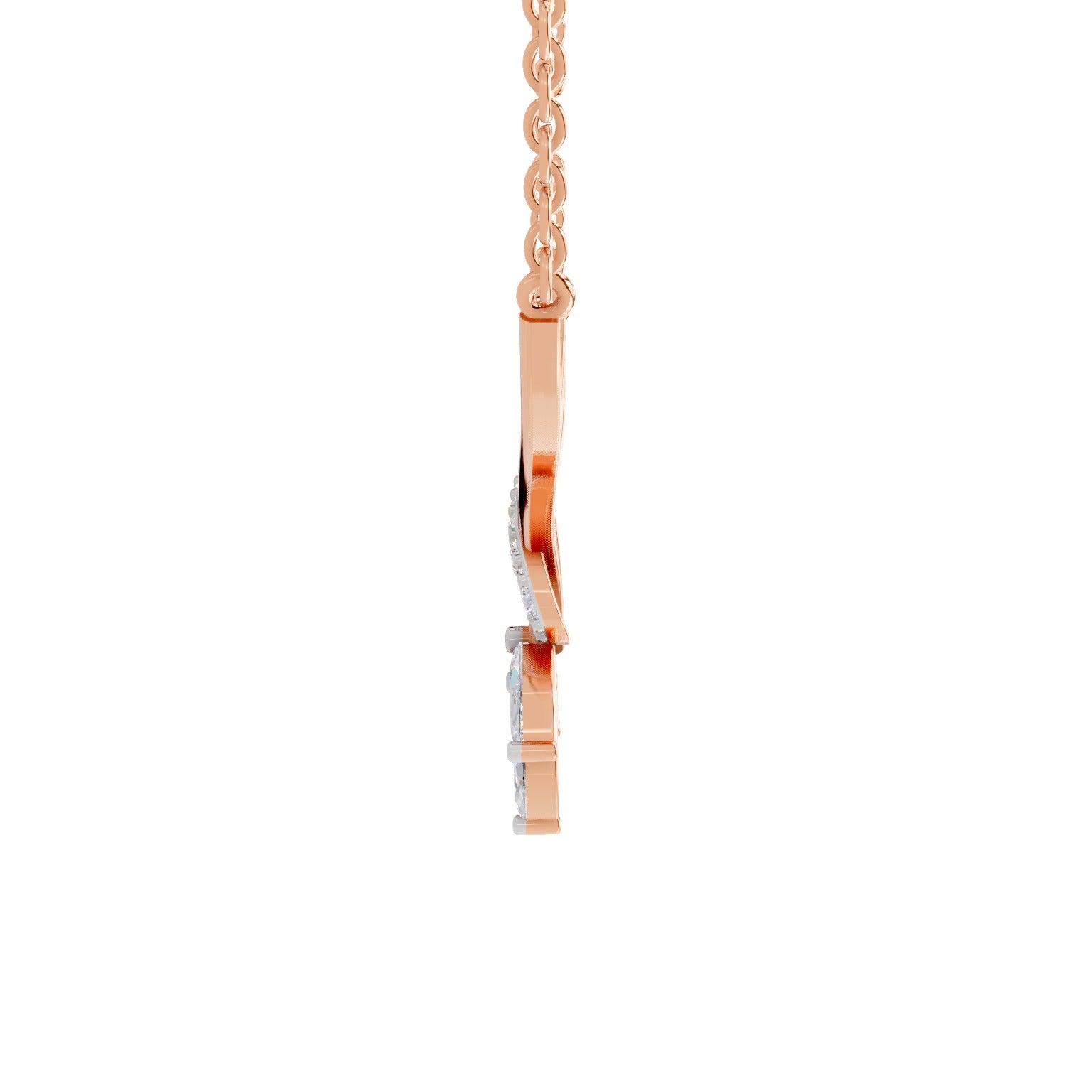 1.18 Carat Marquise Flower Cluster Pendant Necklace 14K - Rose Gold