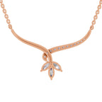 1.18 Carat Marquise Flower Cluster Pendant Necklace 14K - Rose Gold