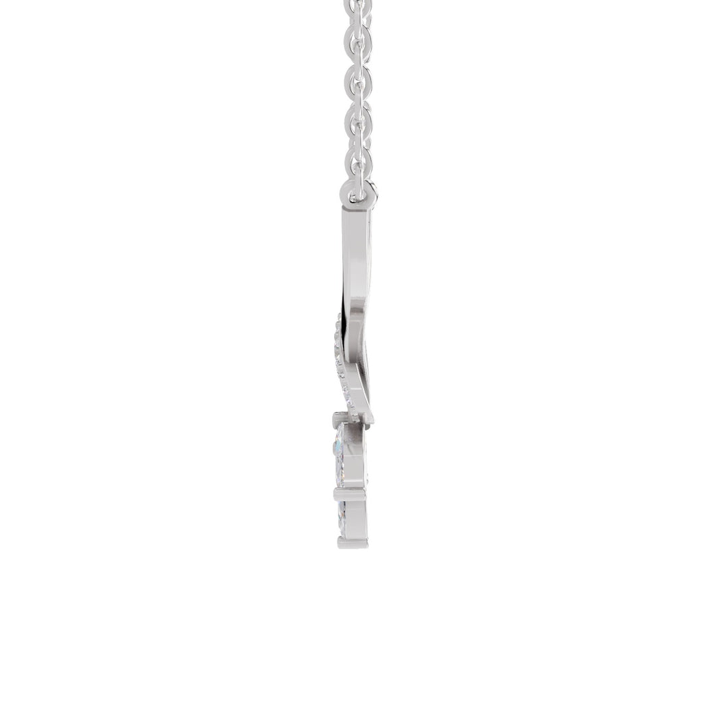1.18 Carat Marquise Flower Cluster Pendant Necklace 14K - White Gold