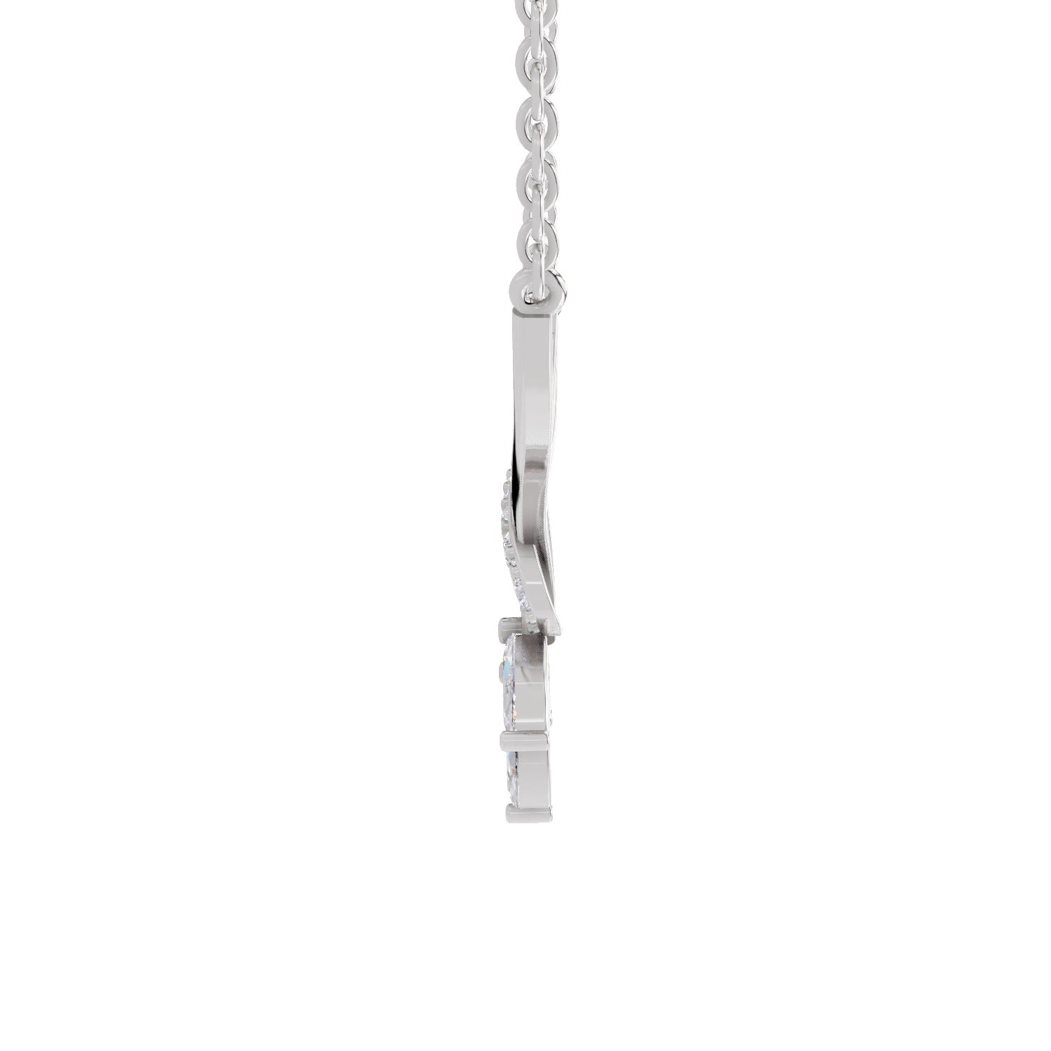 1.18 Carat Marquise Flower Cluster Pendant Necklace 14K - White Gold