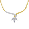 1.18 Carat Marquise Flower Cluster Pendant Necklace 14K