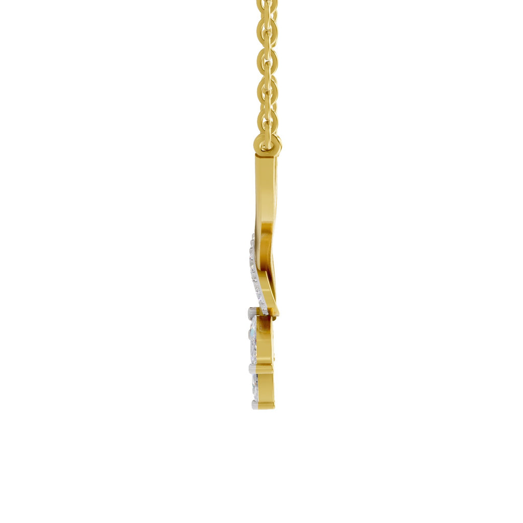 1.18 Carat Marquise Flower Cluster Pendant Necklace 14K