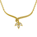 1.18 Carat Marquise Flower Cluster Pendant Necklace 14K