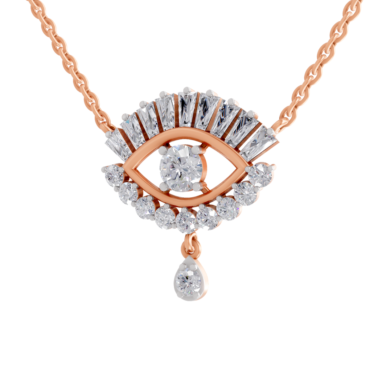 Radiant Evil Eye Diamond Necklace