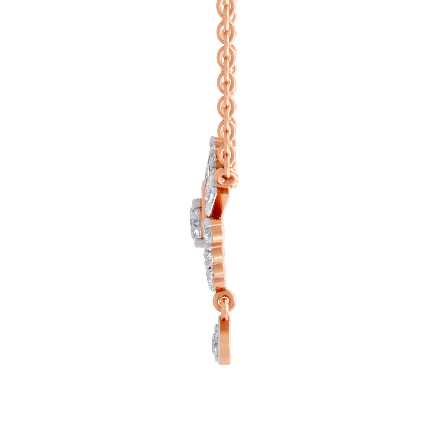 2.08 Carat Diamond Evil Eye Pendant Necklace 14K - Rose Gold