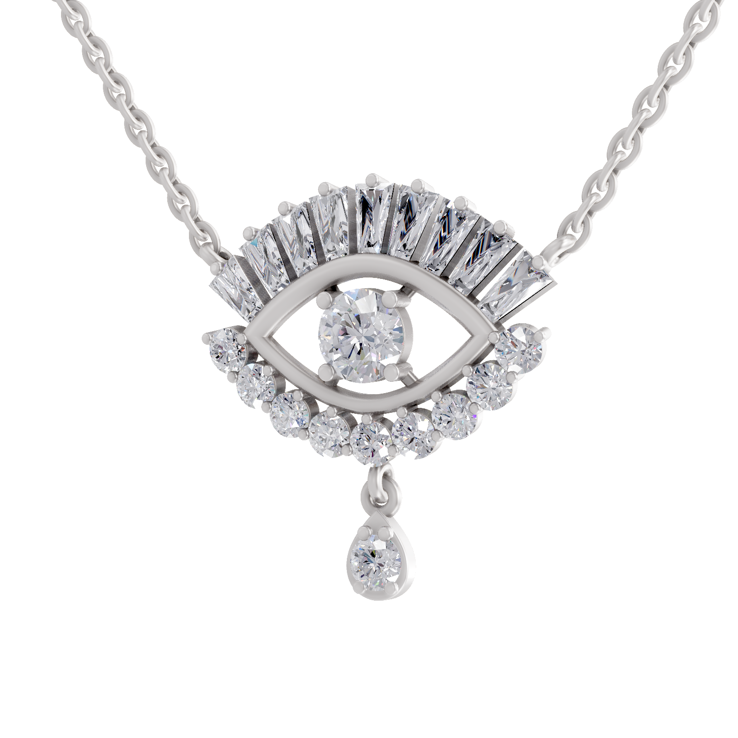 Radiant Evil Eye Diamond Necklace