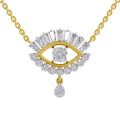 2.08 Carat Diamond Evil Eye Pendant Necklace 14K