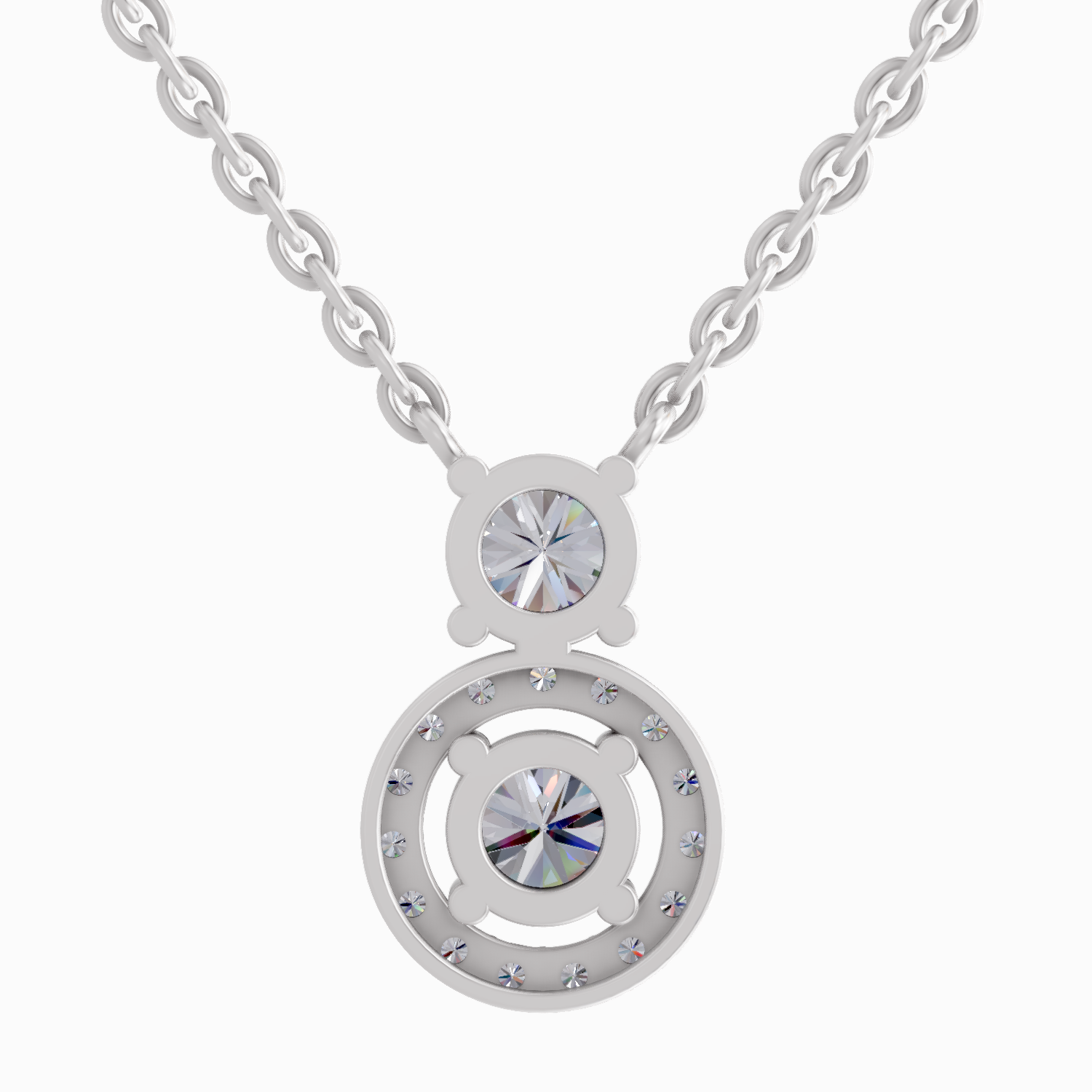 Celestial Two-Stone Diamond Necklace
