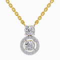 1.11 Carat Vertical Two Stone Pendant Necklace 14K