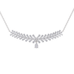 5.94 Carat Diamond Laurel Pendant Necklace 14K - White Gold