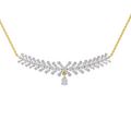 5.94 Carat Diamond Laurel Pendant Necklace 14K