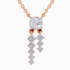 1.47 Carat Cascade Diamond Pendant Necklace 14K - Rose Gold