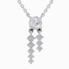 1.47 Carat Cascade Diamond Pendant Necklace 14K - White Gold