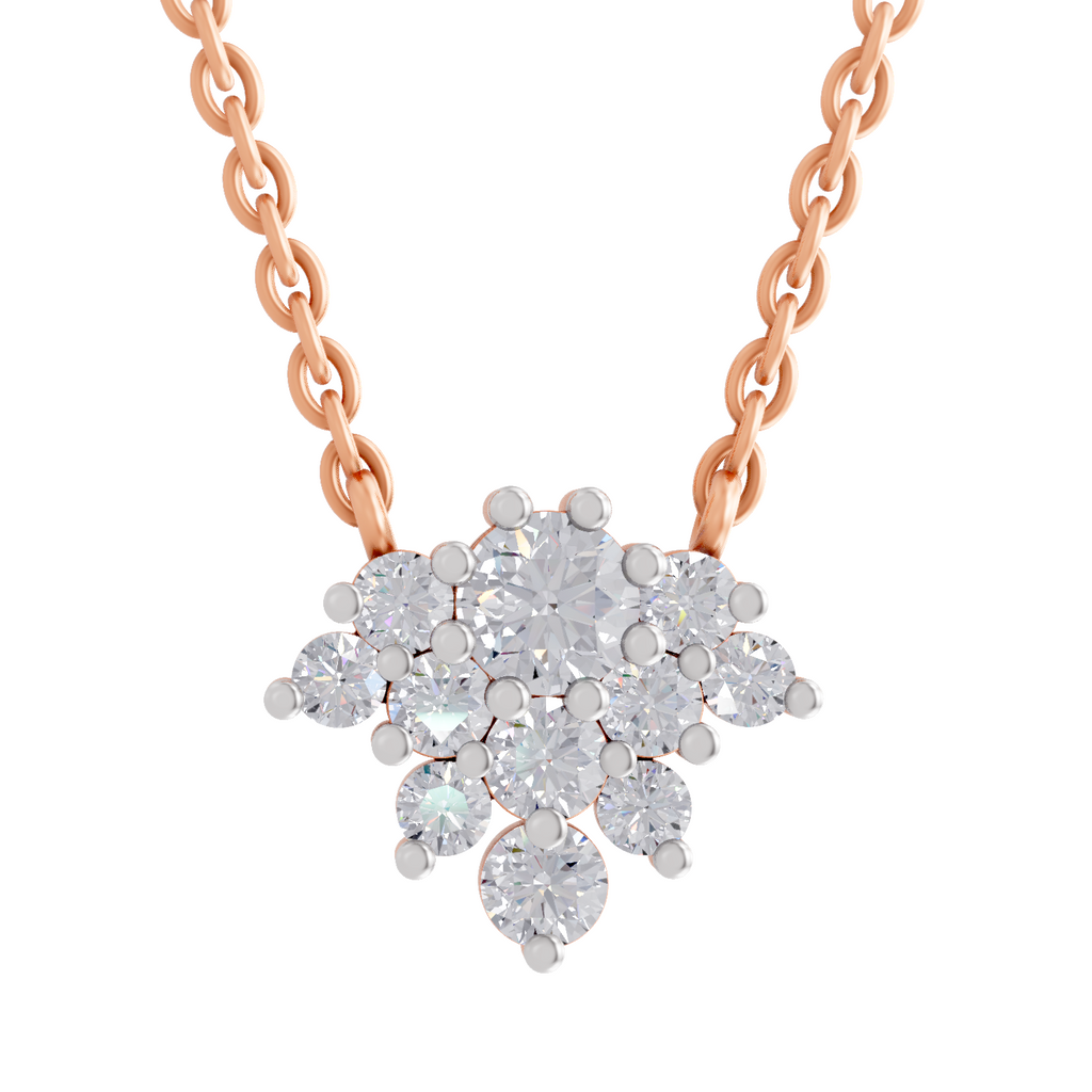 1.03 Carat Frost Bloom Pendant Necklace 14K - Rose Gold