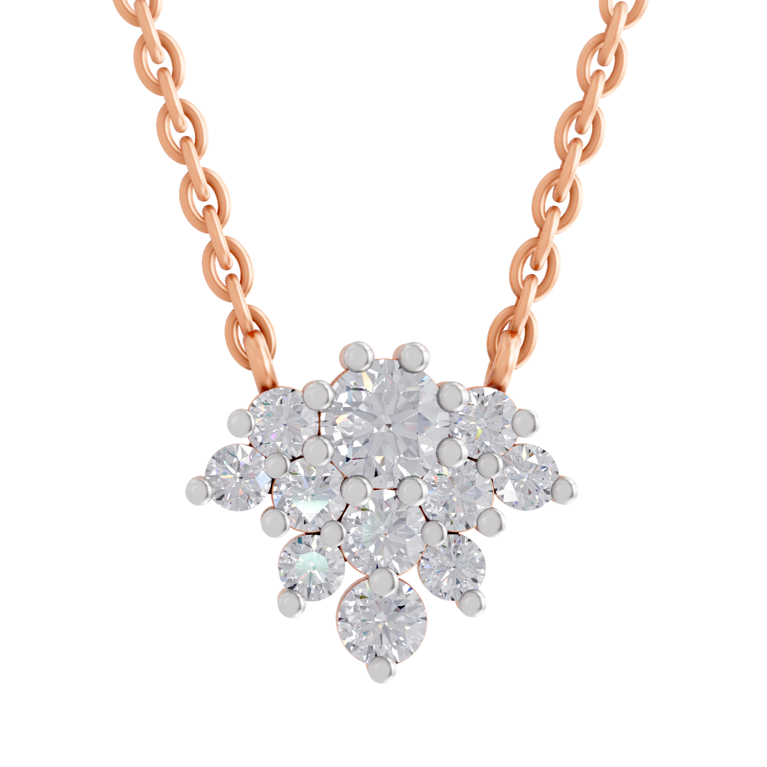 1.03 Carat Frost Bloom Pendant Necklace 14K - Rose Gold