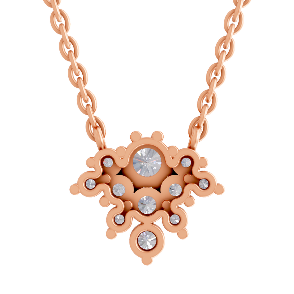 1.03 Carat Frost Bloom Pendant Necklace 14K - Rose Gold